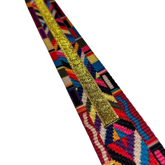 Carla Valencia Embroidered Bag Strap Multicolor Aztec Evil Eye Beaded Adjustable - Picture 13 of 16